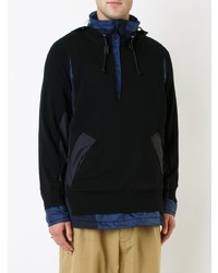 Sweat à capuche noir Sacai