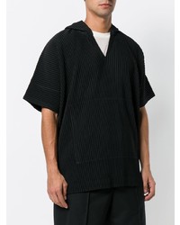 Sweat à capuche noir Homme Plissé Issey Miyake