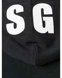 Sweat à capuche noir MSGM