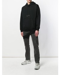 Sweat à capuche noir Helmut Lang