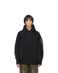 Sweat à capuche noir Sacai