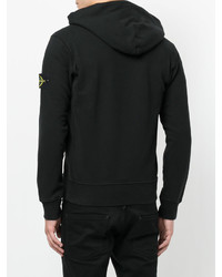 Sweat à capuche noir Stone Island