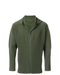 Sweat à capuche olive Homme Plissé Issey Miyake