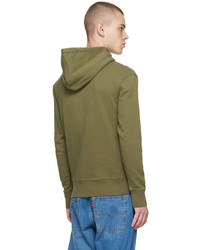 Sweat à capuche olive MAISON KITSUNÉ