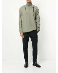 Sweat à capuche olive Jil Sander