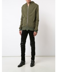 Sweat à capuche olive Amiri