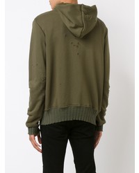 Sweat à capuche olive Amiri