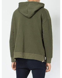 Sweat à capuche olive Balmain