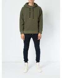 Sweat à capuche olive Balmain