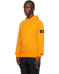 Sweat à capuche orange Stone Island