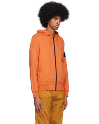 Sweat à capuche orange Stone Island