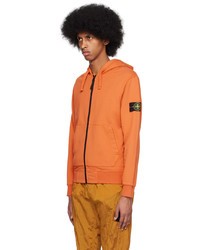 Sweat à capuche orange Stone Island