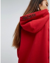 Sweat à capuche rouge