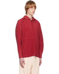 Sweat à capuche rouge Homme Plissé Issey Miyake