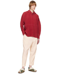 Sweat à capuche rouge Homme Plissé Issey Miyake