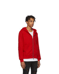 Sweat à capuche rouge Amiri