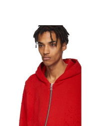 Sweat à capuche rouge Amiri