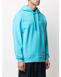 Sweat à capuche turquoise Moschino