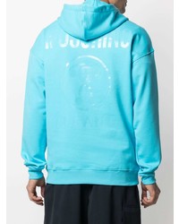 Sweat à capuche turquoise Moschino