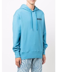 Sweat à capuche turquoise Moschino