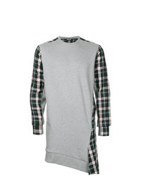 Sweat-shirt à carreaux gris