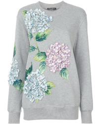 Sweat-shirt à fleurs gris Dolce & Gabbana