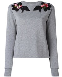 Sweat-shirt à fleurs gris Dolce & Gabbana
