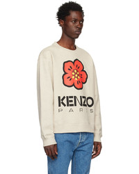 Sweat-shirt à fleurs gris Kenzo