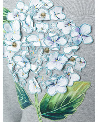 Sweat-shirt à fleurs gris Dolce & Gabbana