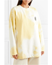 Sweat-shirt à fleurs jaune Ganni