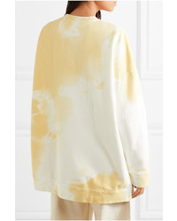 Sweat-shirt à fleurs jaune Ganni