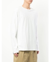 Sweat-shirt à franges blanc Yoshiokubo