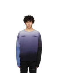 Sweat-shirt à patchwork bleu clair