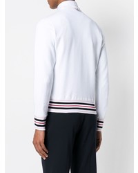 Sweat-shirt à rayures horizontales blanc Thom Browne