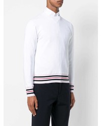 Sweat-shirt à rayures horizontales blanc Thom Browne