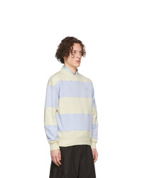 Sweat-shirt à rayures horizontales bleu clair JW Anderson