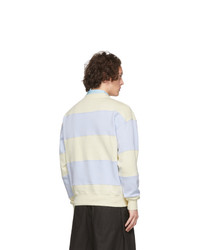 Sweat-shirt à rayures horizontales bleu clair JW Anderson