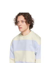 Sweat-shirt à rayures horizontales bleu clair JW Anderson