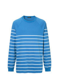 Sweat-shirt à rayures horizontales bleu