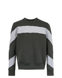Sweat-shirt à rayures horizontales gris foncé