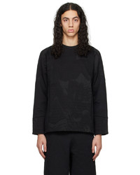 Sweat-shirt à rayures horizontales noir Byborre