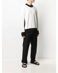 Sweat-shirt blanc et noir Ambush