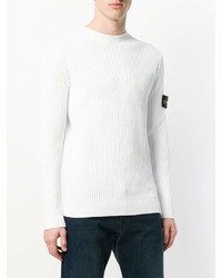 Sweat-shirt blanc Stone Island