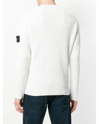 Sweat-shirt blanc Stone Island