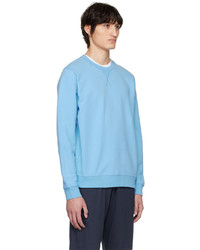 Sweat-shirt bleu clair Sunspel