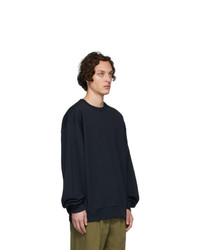 Sweat-shirt bleu marine Dries Van Noten