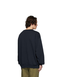 Sweat-shirt bleu marine Dries Van Noten