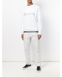 Sweat-shirt brodé blanc Études