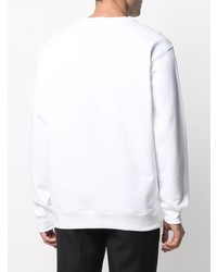 Sweat-shirt brodé blanc Moschino