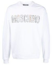 Sweat-shirt brodé blanc Moschino
